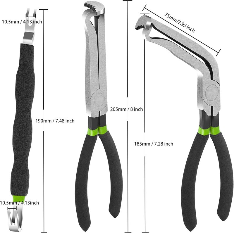 ZmingTek 3PCS 37960 37980 Electrical Disconnect Pliers for Cars 60 Degree Automotive Electrical Connector Separator 13120, Fixion Tools Plug Pliers Fuel Line Removal Tool with Gloves - Image 5